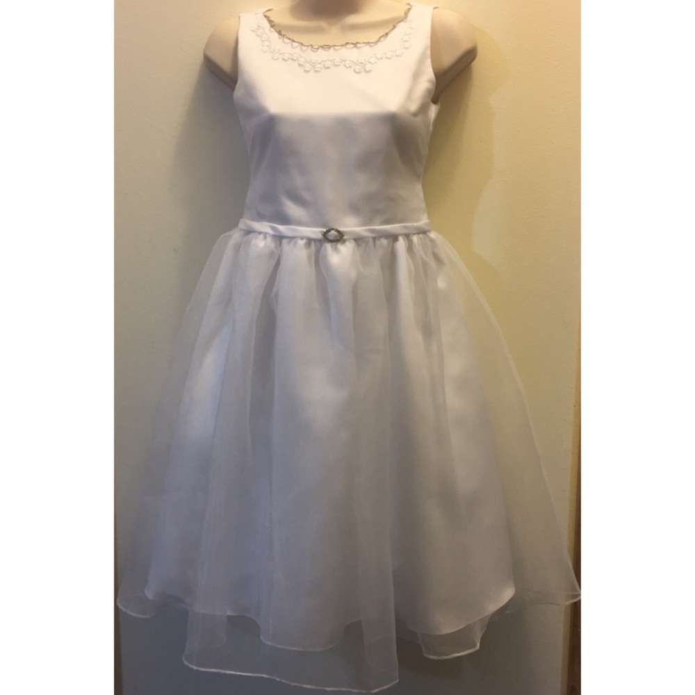 ☘️Rare Editions Girls Easter Communion White Dress